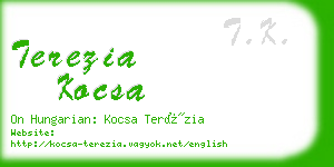 terezia kocsa business card